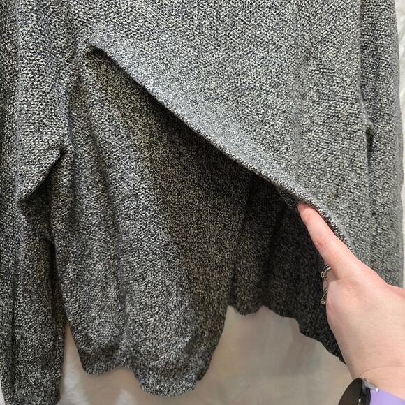 Madewell black white speckled heathered crossover back crewneck sweater XL - Picture 10 of 12